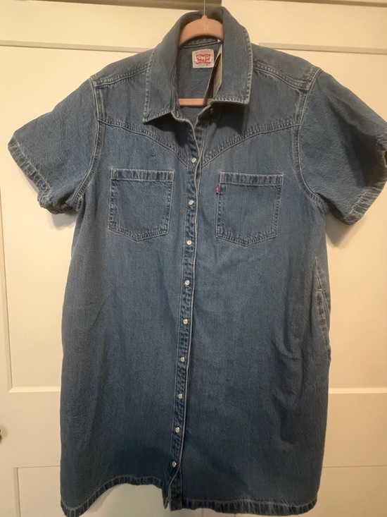 Levi's Dresses & Skirts - Levi's Blue Short-Sleeve Denim Shirt Dress
